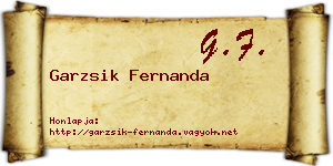 Garzsik Fernanda névjegykártya